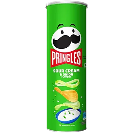 Pringles Sour Cream & Onion Potato Crisps, 107g