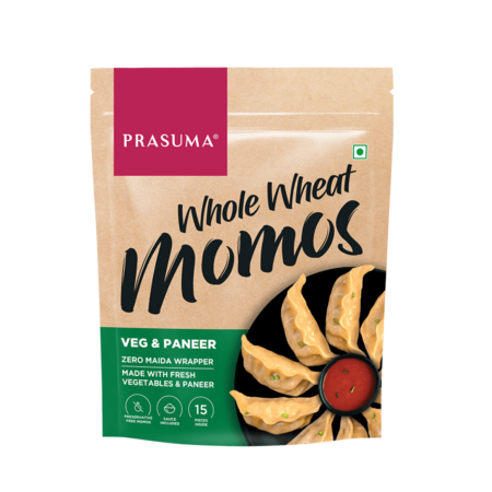 Prasuma Whole Wheat Veg & Paneer Momos, 15 Pcs