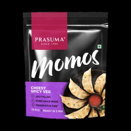 Prasuma Cheesy Spicy Veg Momos, 24 Pcs