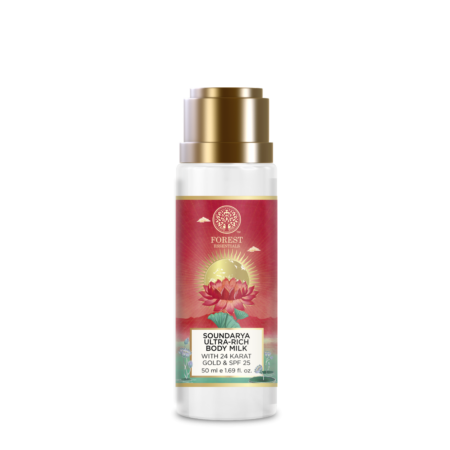 Forest Essentials Travel Size Ultra Rich Body Milk Soundarya With 24K Gold & SPF25