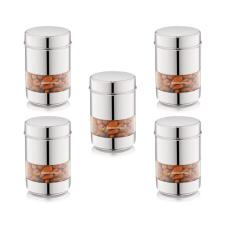 Human Hydro Stainless Steel Storage Containers Set of 5 (500ml Each)