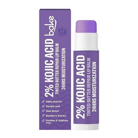 Bake 2% Kojic Acid Tinted Butter Brightening Lip Balm with 1% Alpha Arbutin & Glycolic Acid - 5 gms