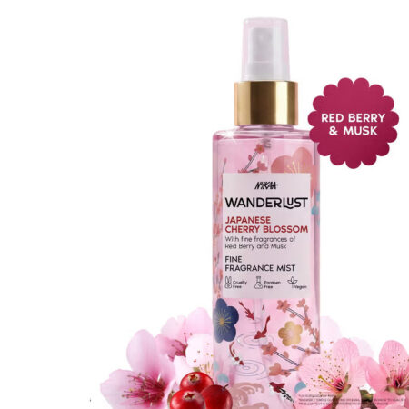 Nykaa Wanderlust Body & Hair Mist - Japanese Cherry Blossom Perfume Sakura Floral Red Berry & Orchid (200ml)